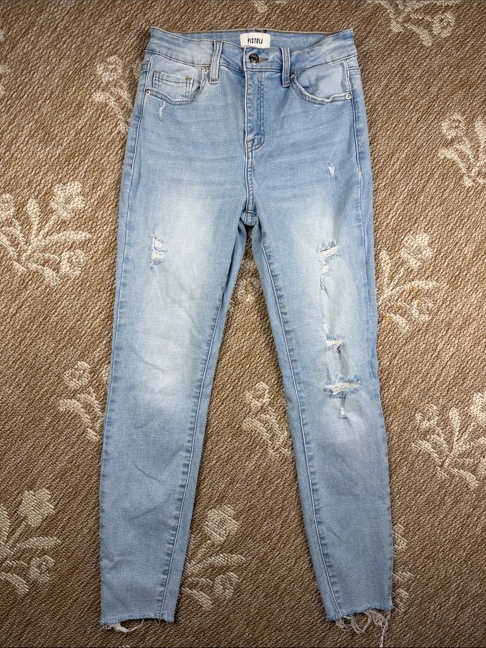 pistola Light Wash Distressed Skinny Jeans